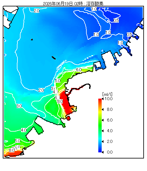 東京湾中央部 溶存酸素分布図