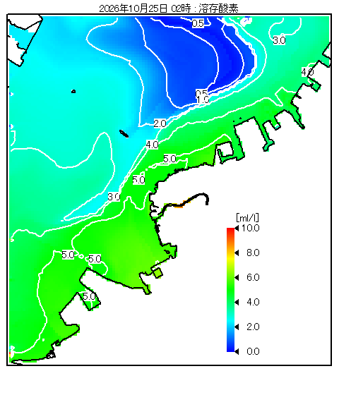 東京湾中央部 溶存酸素分布図